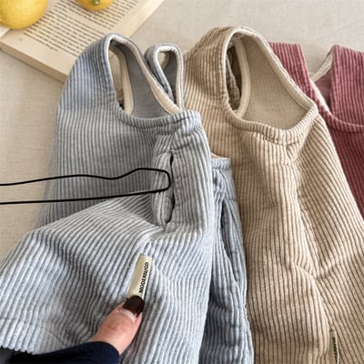 (80-130cm) 燈心絨小蕾絲五分連身褲8