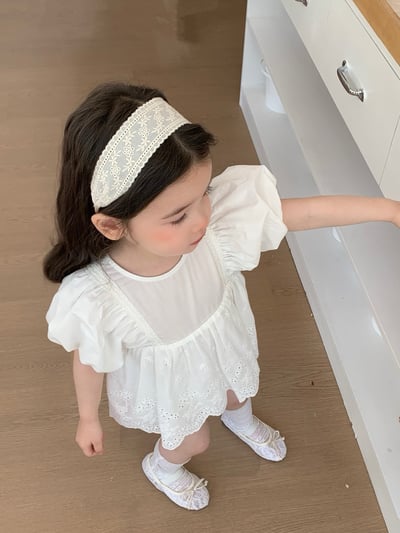 JE36｜(66-90cm) 泡泡袖花邊包屁衣16