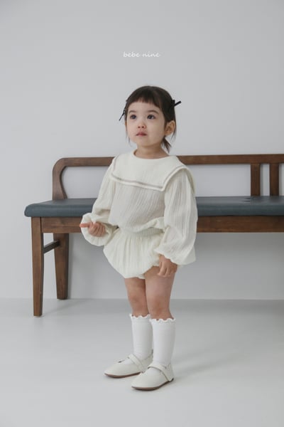 bebe nine22 (65-90) 3色棉麻水手包屁套裝4