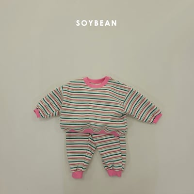 Soybean64｜(75cm-118cm) 條紋撞色休閒套裝12