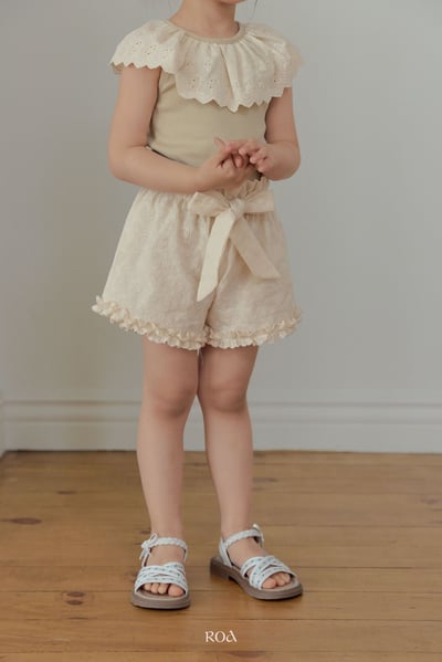 ROA30｜(6m-18m) 2色花邊緞帶短褲1