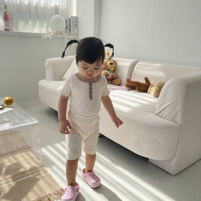 LIME&BLUE03｜(80-118cm)  素色鈕釦居家服21