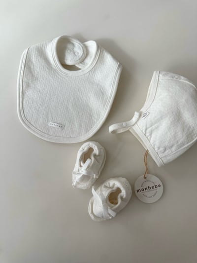 MONBEBE25｜(free) 毛圈素面圍兜18