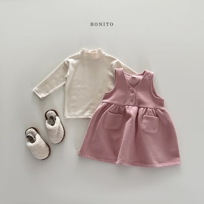 Bonito19｜(75cm-125cm) 簡約內刷毛背心洋裝6