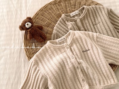 Valubebe44｜(65-90) 針織麻花開襟外套3