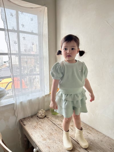 Azalea08｜(85-118cm) 公主袖蛋糕褲套裝9