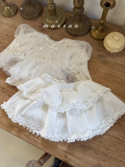 Marron53｜(1y-6y) 蕾絲層次褲裙不含珍珠吊墜9
