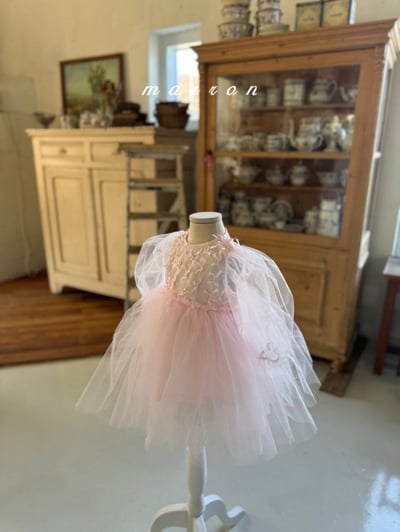 Marron56｜(1y-6y) 絲帶薄紗澎澎洋裝12