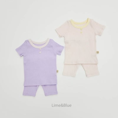 LIME&BLUE16｜(80-118cm)  鈕釦羅紋居家服5