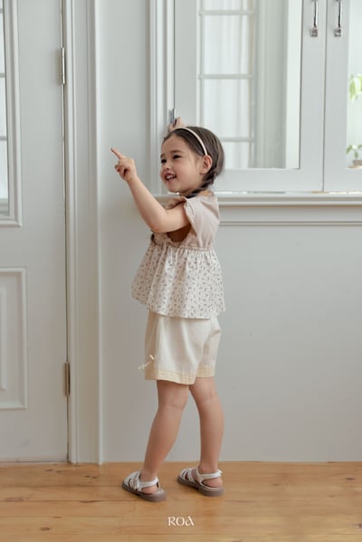 ROA20｜(6m-18m) 2色荷葉袖碎花上衣6