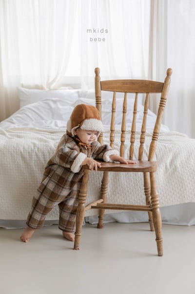 M-KIDS17｜(55-85cm) 1色保暖刷毛飛行綁帶帽6