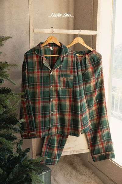 ALADIN24｜(mom-dad) 聖誕格紋家居套裝5