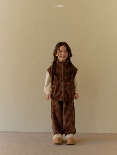 Lindo63｜(80cm-125cm) 波點磨毛休閒縮口褲15