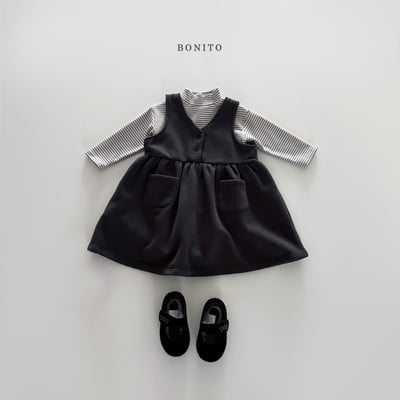 Bonito50｜(75cm-125cm) 條紋中高領上衣5