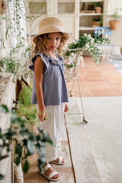 FLO36｜(75-140) 蕾絲花邊層次長褲6