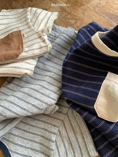 Bebe holic47｜(3m-18m) 口袋條紋上衣7