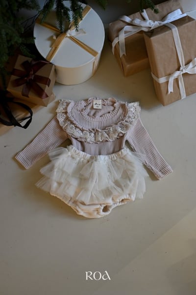 ROA40｜(6m-18m) 2色蕾絲圓弧邊上衣6