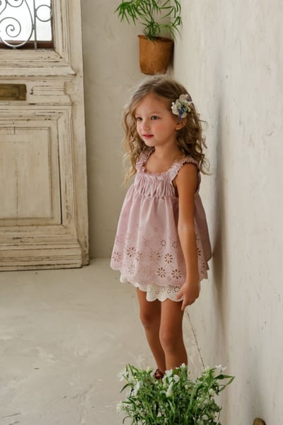 FLO10｜(75-140) 花邊鏤空細肩衣12