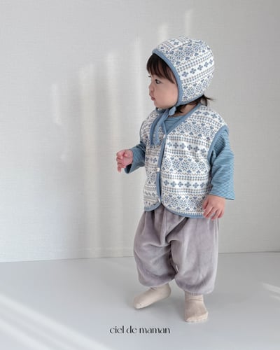 Cieldemaman10｜(6M~24M)  2色雪花針織背心含帽子7