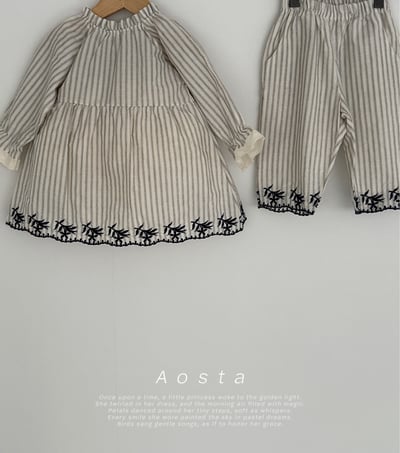 AOSTA30｜(6m-5y) 花卉壓紋/條紋洋裝9
