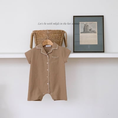 M-KIDS35｜(65-80cm) 棉麻滾線連身衣2