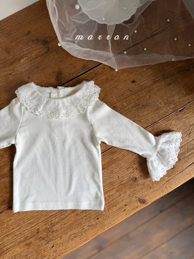 Marron09｜(1y-6y) 層次蕾絲領袖上衣9