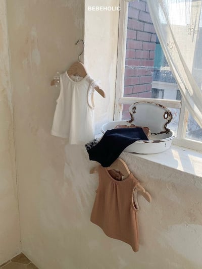 Bebe holic40｜(3m-18m) 素色蕾絲上衣7