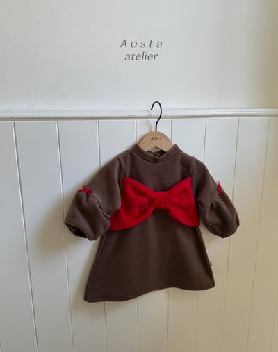 AOSTA26｜(6m-5y) 冬季磨毛蝴蝶結洋裝23