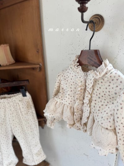 Marron 16｜(1y-6y) 磨毛荷葉花邊拉鍊外套4