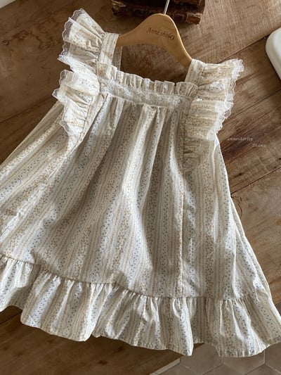 Anne Shirley28｜(1y-5y) 1色碎花荷葉飛袖洋裝2