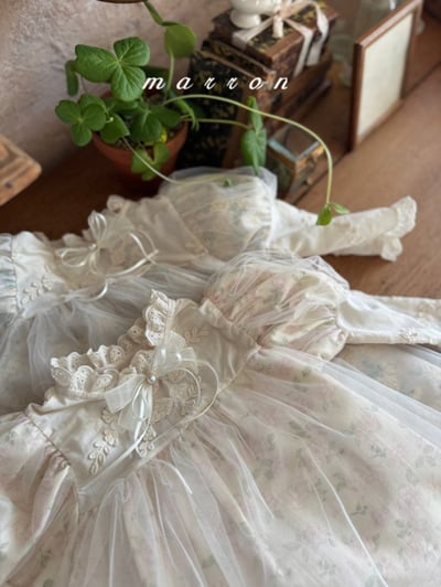 Marron55｜(1y-6y) 古典玫瑰薄紗洋裝13