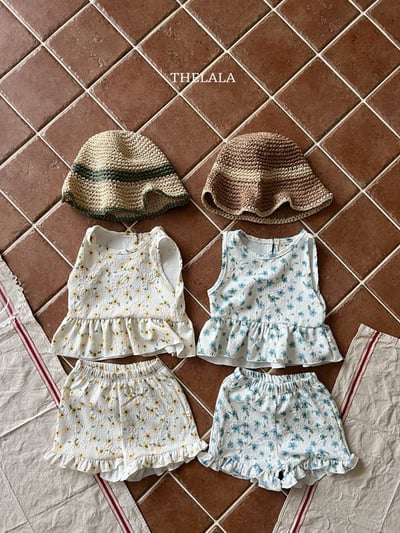 thelala33｜ (70-115) 抓皺碎花荷葉套裝6