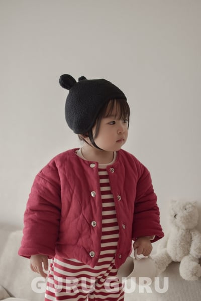 GURU GURU08｜(6m-24m) 3色小熊刷毛綁帶帽7