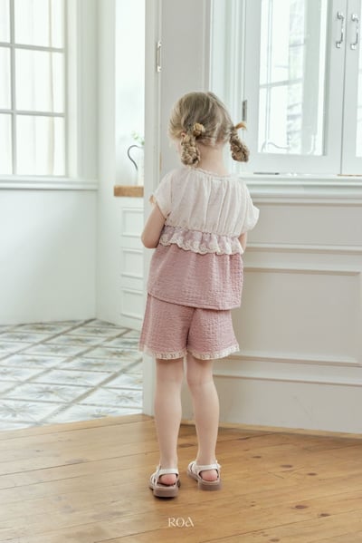 ROA01｜(6m-18m) 2色蕾絲撞色套裝5