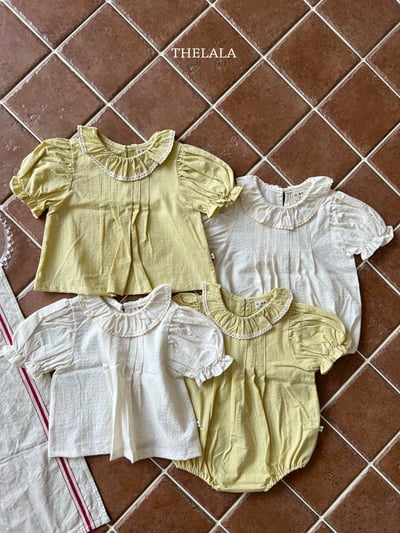 thelala49｜ (70-115) 滾邊荷葉領公主袖上衣8