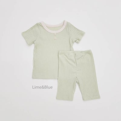 LIME&BLUE16｜(80-118cm)  鈕釦羅紋居家服10