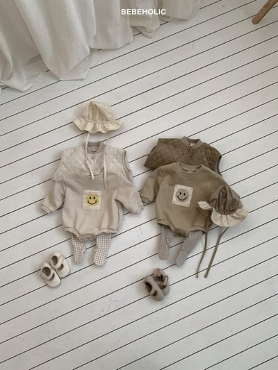 Bebe holic59｜(3m-18m) 微笑印花包屁衣3