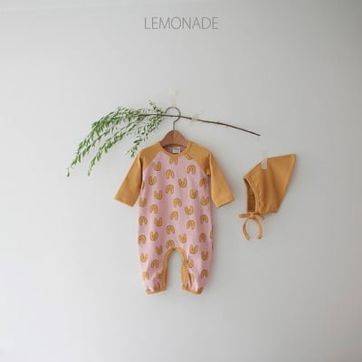 LEMONADE42｜(55cm-85cm) 2色印花連身衣含帽子17