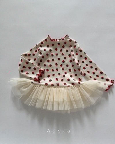 AOSTA35｜(6m-5y) 捲邊薄紗澎澎裙擺上衣3