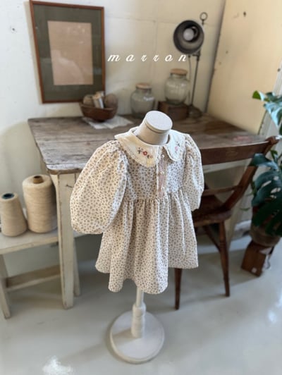 Marron22｜(1y-6y) 花卉刺繡碎花洋裝6