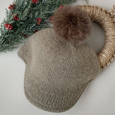 Oottbebe50｜(6m-5y  Free)  棒球毛兔毛帽8