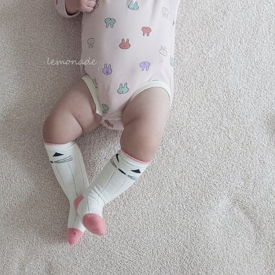 LEMONADE23｜(55cm-85cm) 2色彩繪小兔包屁衣含帽子17