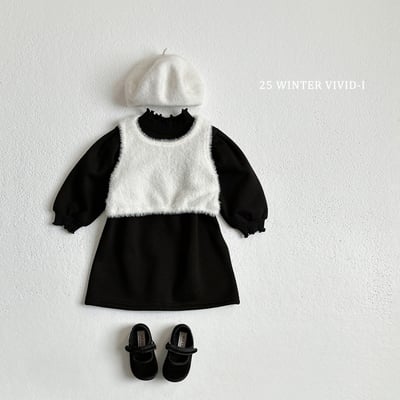 vivid89｜(78cm-125cm) 捲邊公主袖洋裝8