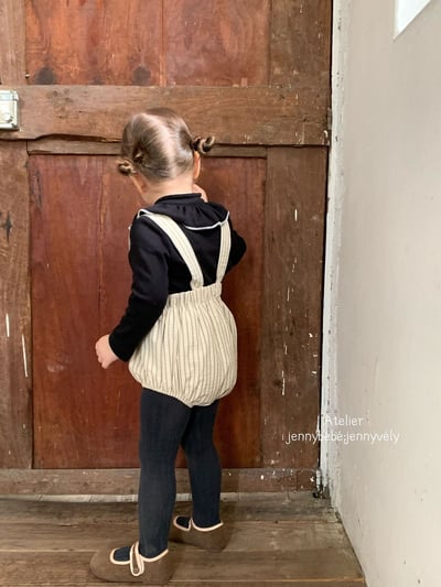 JE567｜(73-100cm) 滾邊翻領上衣/線條吊帶褲22