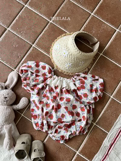 thelala54｜ (0m-18m) 玫瑰蕾絲方領包屁衣5