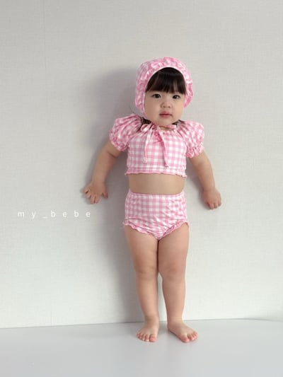 my_bebe04｜(75-105cm) 抓皺比基尼泳衣含泳帽12