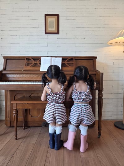 Color25｜(75-115cm) 細肩條紋套裝2