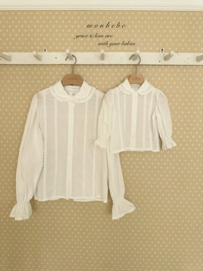 MONBEBE37｜(1y-8y-mom) 蕾絲荷葉襯衫7