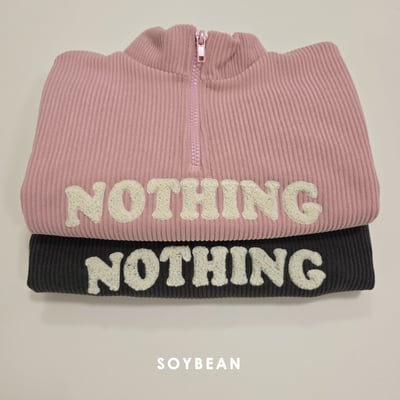 Soybean03｜(75cm-118cm) 英字拉鍊半開襟內刷毛上衣3