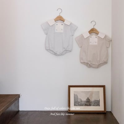 M-KIDS44｜(65-80cm) 條紋排釦包衣1